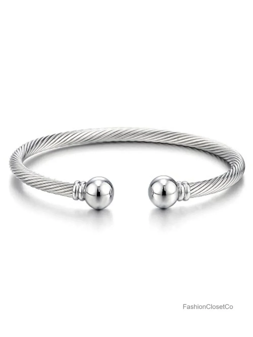 Stainless Steel Adjustable Open Cuff Bangle Bracelet